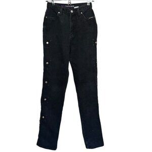 Rockies Jeans Womens 5/6 Black Denim Slim Fit Button Details 100% Cotton